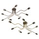 E27 8Heads Vintage Industrial Chandelier Pendant Light Metal Flush Mount Ceiling Lamp AC110-240V