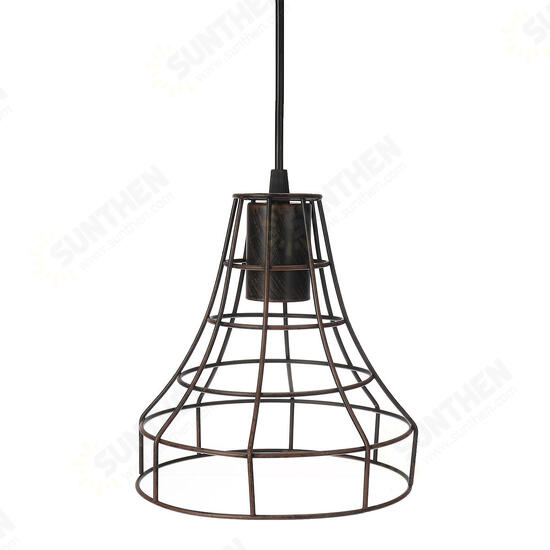 E27 Chandelier Bronze Black Rust Pendant Light Wire Cage Hanging Light Fixture