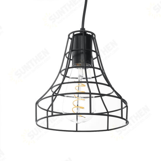 E27 Chandelier Bronze Black Rust Pendant Light Wire Cage Hanging Light Fixture