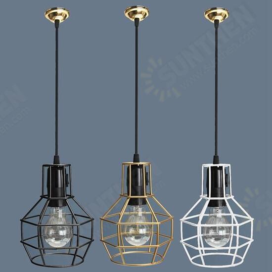 E27 Edison Vintage Pendant Metal Cage Ceiling Light Lamp Holder Socket Fixture AC 110-240V E27 Edison Vintage Pendant Metal Cage Ceiling Light Lamp Holder Socket Fixture AC 110-240V