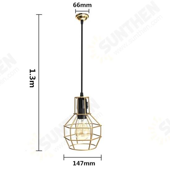 E27 Edison Vintage Pendant Metal Cage Ceiling Light Lamp Holder Socket Fixture AC 110-240V E27 Edison Vintage Pendant Metal Cage Ceiling Light Lamp Holder Socket Fixture AC 110-240V