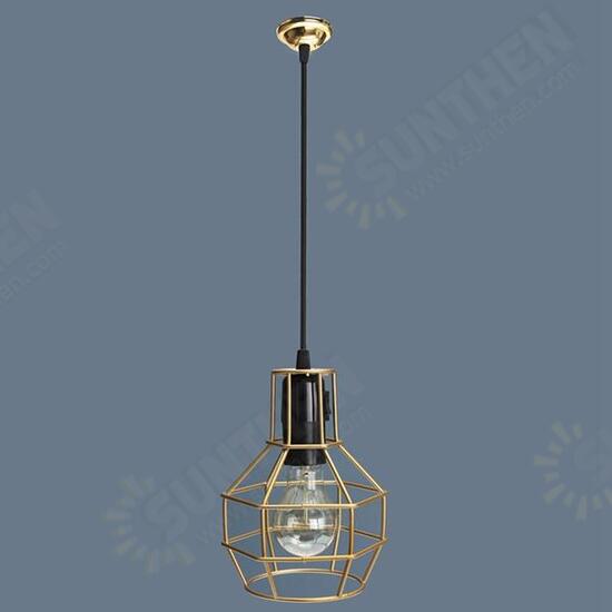 E27 Edison Vintage Pendant Metal Cage Ceiling Light Lamp Holder Socket Fixture AC 110-240V E27 Edison Vintage Pendant Metal Cage Ceiling Light Lamp Holder Socket Fixture AC 110-240V