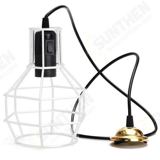 E27 Edison Vintage Pendant Metal Cage Ceiling Light Lamp Holder Socket Fixture AC 110-240V E27 Edison Vintage Pendant Metal Cage Ceiling Light Lamp Holder Socket Fixture AC 110-240V