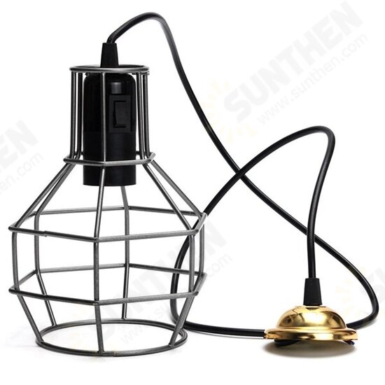 E27 Edison Vintage Pendant Metal Cage Ceiling Light Lamp Holder Socket Fixture AC 110-240V E27 Edison Vintage Pendant Metal Cage Ceiling Light Lamp Holder Socket Fixture AC 110-240V