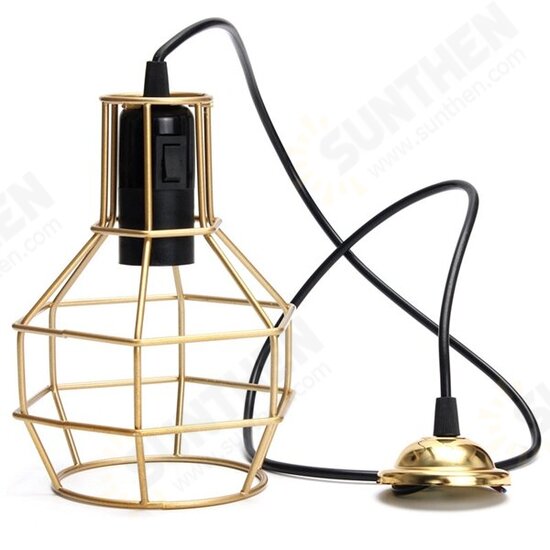 E27 Edison Vintage Pendant Metal Cage Ceiling Light Lamp Holder Socket Fixture AC 110-240V E27 Edison Vintage Pendant Metal Cage Ceiling Light Lamp Holder Socket Fixture AC 110-240V