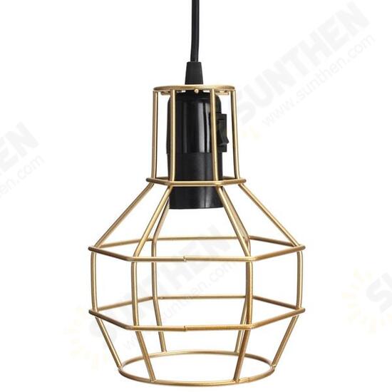 E27 Edison Vintage Pendant Metal Cage Ceiling Light Lamp Holder Socket Fixture AC 110-240V E27 Edison Vintage Pendant Metal Cage Ceiling Light Lamp Holder Socket Fixture AC 110-240V