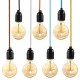E27 Fabric Cable Pendant Lamp Vintage Industrial Filament Light Bulb Holder Base 110V-240V E27 Fabric Cable Pendant Lamp Vintage Industrial Filament Light Bulb Holder Base 110V-240V