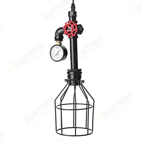 E27 Industrial Vintage Iron Cage Ceiling Light Hang Wire Chandelier Pendant Lamp AC85-220V