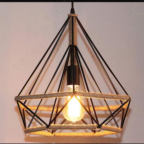 E27 Loft Industrial Hemp Rope Birdcage Chandelier Restaurant Bar Light Pendant Lamp E27 Loft Industrial Hemp Rope Birdcage Chandelier Restaurant Bar Light Pendant Lamp
