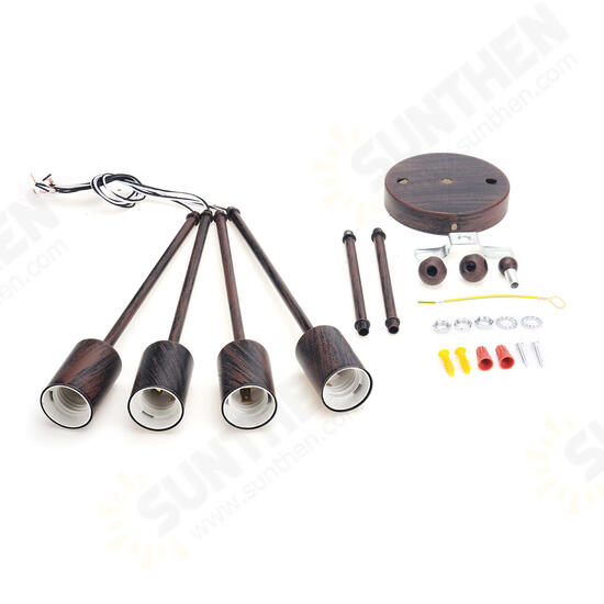 E27 Modern Pendant Lamp Ceiling Light Chandelier Vintage 4 Heads Sockets Holder