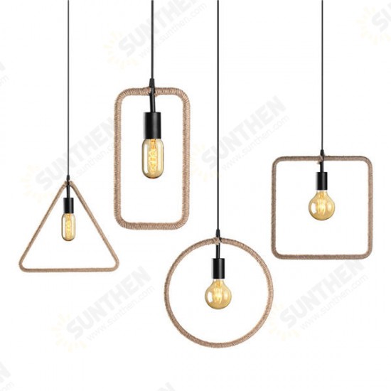 E27 Retro Vintage Industrial Pendant Ceiling Light Creative Hemp Rope Chandelier Lamp AC110-220V E27 Retro Vintage Industrial Pendant Ceiling Light Creative Hemp Rope Chandelier Lamp AC110-220V