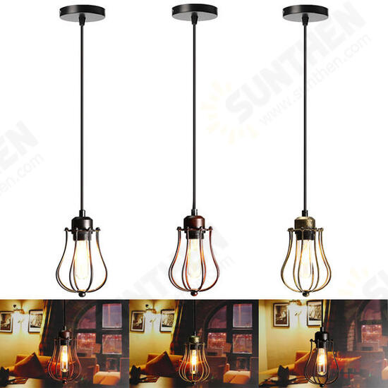 E27 Vintage Ceiling Edison Light Pendant Lamp Cage Lampshade Fixture Chandelier E27 Vintage Ceiling Edison Light Pendant Lamp Cage Lampshade Fixture Chandelier