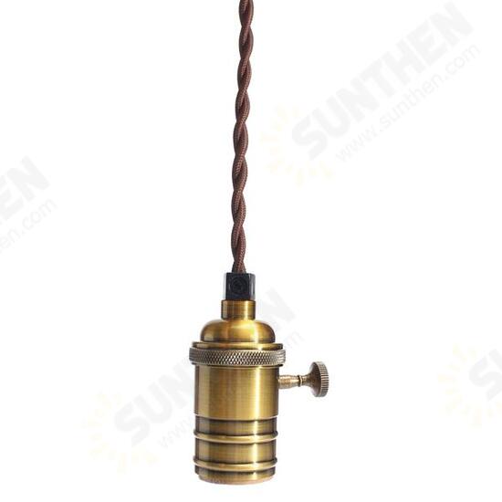 E27 Vintage Copper Pendant Ceiling Light Lamp Holder Hanging Lampshade Socket Fixture