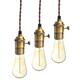 E27 Vintage Copper Pendant Ceiling Light Lamp Holder Hanging Lampshade Socket Fixture