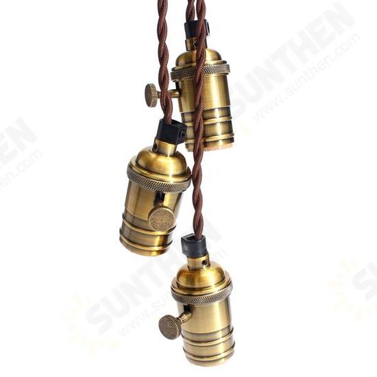 E27 Vintage Copper Pendant Ceiling Light Lamp Holder Hanging Lampshade Socket Fixture