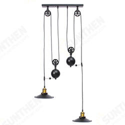 E27 Vintage Industrial Retro Hanging Ceiling Light 2 Chandeliers Pendant Stretch Lamp AC110-240V E27 Vintage Industrial Retro Hanging Ceiling Light 2 Chandeliers Pendant Stretch Lamp AC110-240V