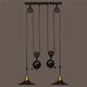 E27 Vintage Industrial Retro Hanging Ceiling Light 2 Chandeliers Pendant Stretch Lamp AC110-240V