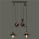 E27 Vintage Industrial Retro Hanging Ceiling Light 2 Chandeliers Pendant Stretch Lamp AC110-240V