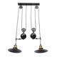 E27 Vintage Industrial Retro Hanging Ceiling Light 2 Chandeliers Pendant Stretch Lamp AC110-240V