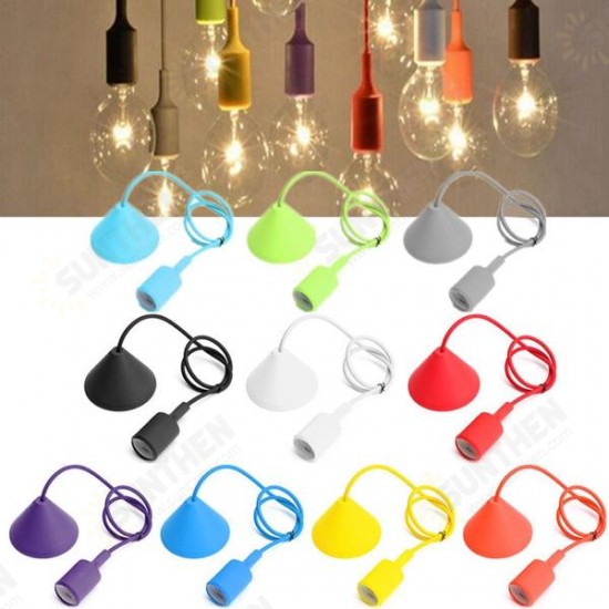 E27/E26 1M Silicone Home Ceiling Pendant Light Bulb Holder Hanging Lamp Socket Fixture E27/E26 1M Silicone Home Ceiling Pendant Light Bulb Holder Hanging Lamp Socket Fixture