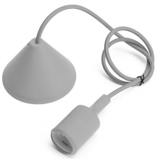 E27/E26 1M Silicone Home Ceiling Pendant Light Bulb Holder Hanging Lamp Socket Fixture