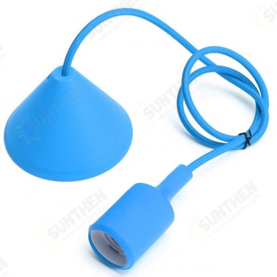 E27/E26 1M Silicone Home Ceiling Pendant Light Bulb Holder Hanging Lamp Socket Fixture