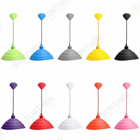 E27/E26 Pendant Lamp Holder Colorful Silicone Folding Lampshade Ceiling Light Socket AC 110-240V E27/E26 Pendant Lamp Holder Colorful Silicone Folding Lampshade Ceiling Light Socket AC 110-240V