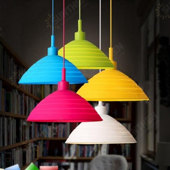 E27/E26 Pendant Lamp Holder Colorful Silicone Folding Lampshade Ceiling Light Socket AC 110-240V E27/E26 Pendant Lamp Holder Colorful Silicone Folding Lampshade Ceiling Light Socket AC 110-240V