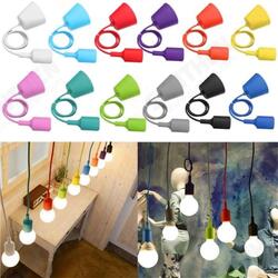E27/E26 Socket Colorful Silicone Ceiling Pendant Lamp Light Bulb Holder Hanging Fixture E27/E26 Socket Colorful Silicone Ceiling Pendant Lamp Light Bulb Holder Hanging Fixture