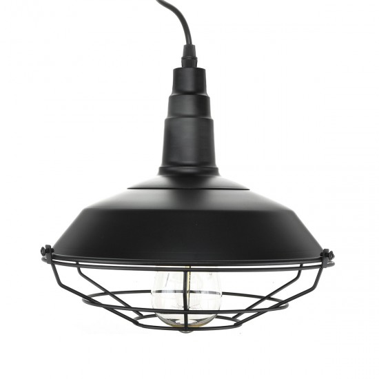 Farmhouse Pendant Light Industrial Rustic Black Hanging Light Ceiling Lamp Fixture Lighting with Cage Shade for Kitchen Island Restaurant Dining Room