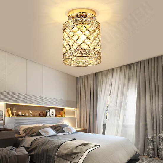 Flush Mount Ceiling Light E27 Base Crystal Fixture Modern Chandelier Mini Hallway Decor 220V Without Bulb Flush Mount Ceiling Light E27 Base Crystal Fixture Modern Chandelier Mini Hallway Decor 220V Without Bulb