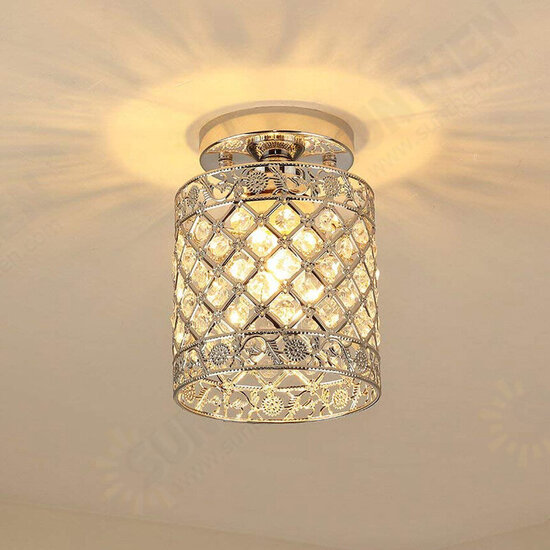 Flush Mount Ceiling Light E27 Base Crystal Fixture Modern Chandelier Mini Hallway Decor 220V Without Bulb Flush Mount Ceiling Light E27 Base Crystal Fixture Modern Chandelier Mini Hallway Decor 220V Without Bulb
