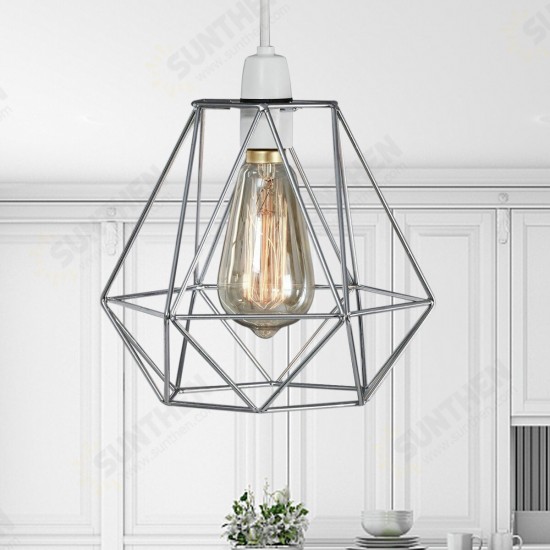 Geometric Wire Ceiling Pendant Light /Lampshade Metal Cage Kitchen Dining Cafe Without Bulb