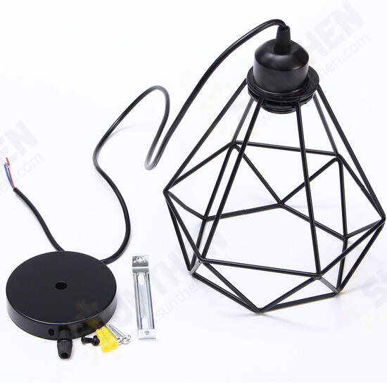 Industrial Vintage Metal Cage Hanging Ceiling Pendant Lamp Lighting Holder Shade