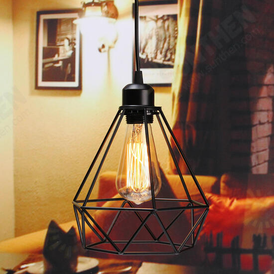 Industrial Vintage Metal Cage Hanging Ceiling Pendant Lamp Lighting Holder Shade