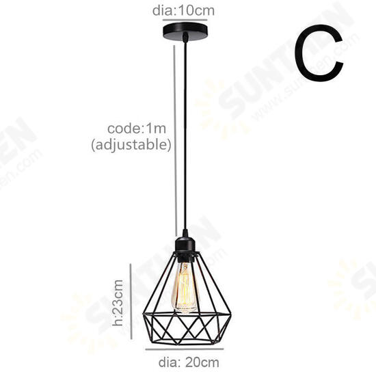 Industrial Vintage Metal Cage Hanging Ceiling Pendant Lamp Lighting Holder Shade