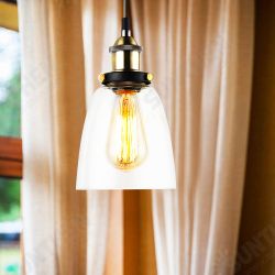 110V E26/E27 Vintage Industrial Pendant Light Bell-like Glass Shade Without Bulb 110V E26/E27 Vintage Industrial Pendant Light Bell-like Glass Shade Without Bulb