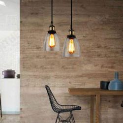 110V E26/E27 Vintage Industrial Pendant Light Bell-like Glass Shade Without Bulb 110V E26/E27 Vintage Industrial Pendant Light Bell-like Glass Shade Without Bulb