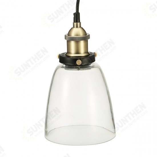 110V E26/E27 Vintage Industrial Pendant Light Bell-like Glass Shade Without Bulb