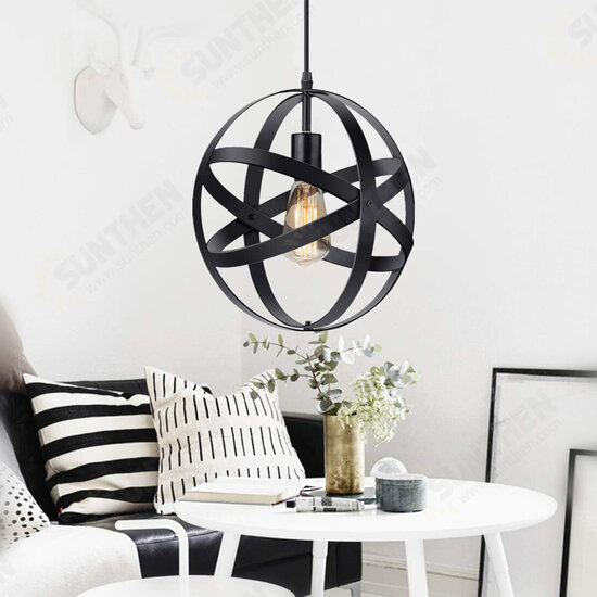 Vintage Industrial Pendant Ceiling Light Fitting Metal Globe Chandelier Light Shades Suspended Hanging E26 Edison Lamp Holder for Bedroom Living Room Vintage Industrial Pendant Ceiling Light Fitting Metal Globe Chandelier Light Shades Suspended Hanging E26 Edison Lamp Holder for Bedroom Living Room