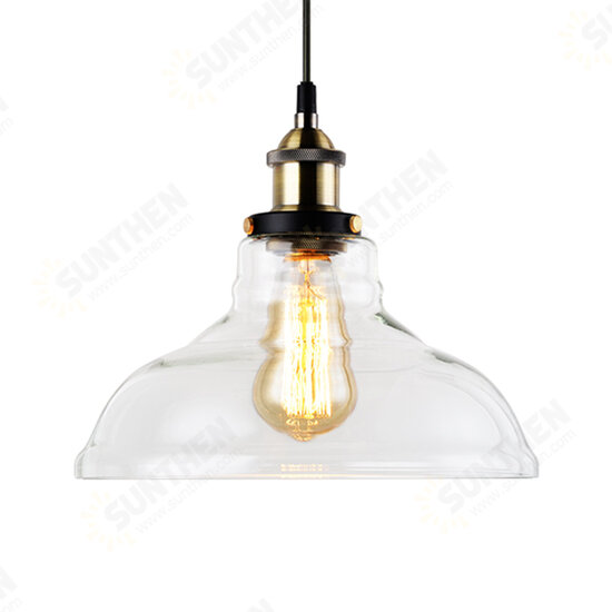 E27 220V Vintage Industrial Pendant Light Horn-like Glass Shade Without Bulb