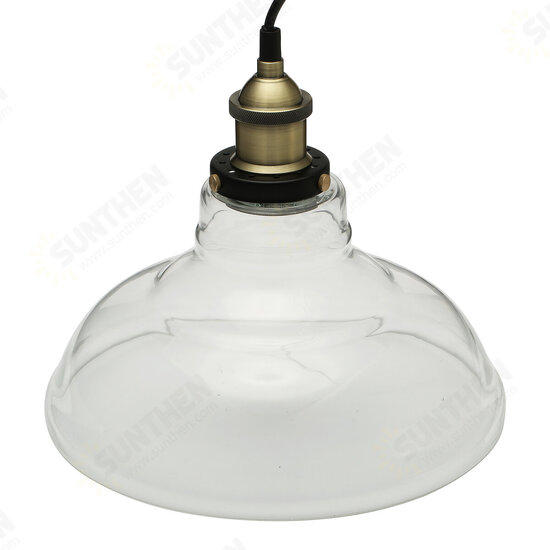 E27 220V Vintage Industrial Pendant Light Horn-like Glass Shade Without Bulb