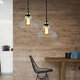 E27 220V Vintage Industrial Pendant Light Horn-like Glass Shade Without Bulb