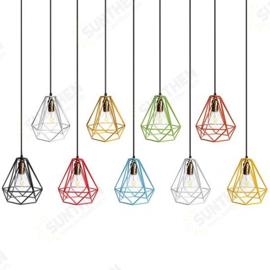 Loft Industrial Metal Frame Ceiling Pendant Hanging Light Lampshade Cage Fixture