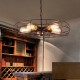 Loft Industrial Wind Guest Dining Cafe Chandelier American Retro Wrought Iron Fan Ceiling Lamp Bar Table Internet Cafe Chandelier