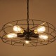 Loft Industrial Wind Guest Dining Cafe Chandelier American Retro Wrought Iron Fan Ceiling Lamp Bar Table Internet Cafe Chandelier