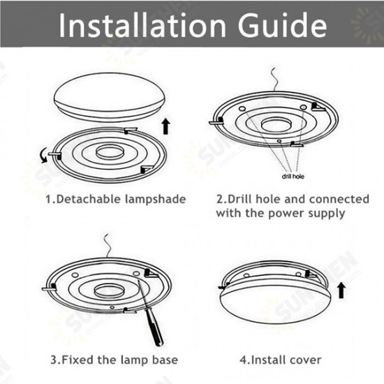 Modern 15W LED Round Ceiling Panel Light Down Lamp Kitchen Bathroom