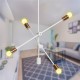 Nordic Style 4 Heads Flush Mount Ceiling Light Chandelier Modern Minimalism Metal E26 E27 Base Pendant Lamp Hanging Fixture AC110-240V (without bulb)