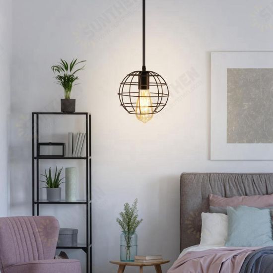Retro Nordic Style E27 Iron Pendant Cage Light for Bar Coffee Shop Indoor Metal Hanging Lamp Decor Retro Nordic Style E27 Iron Pendant Cage Light for Bar Coffee Shop Indoor Metal Hanging Lamp Decor