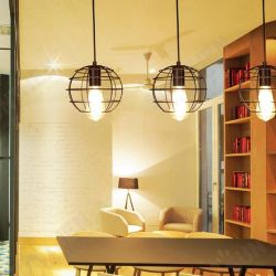 Retro Nordic Style E27 Iron Pendant Cage Light for Bar Coffee Shop Indoor Metal Hanging Lamp Decor Retro Nordic Style E27 Iron Pendant Cage Light for Bar Coffee Shop Indoor Metal Hanging Lamp Decor